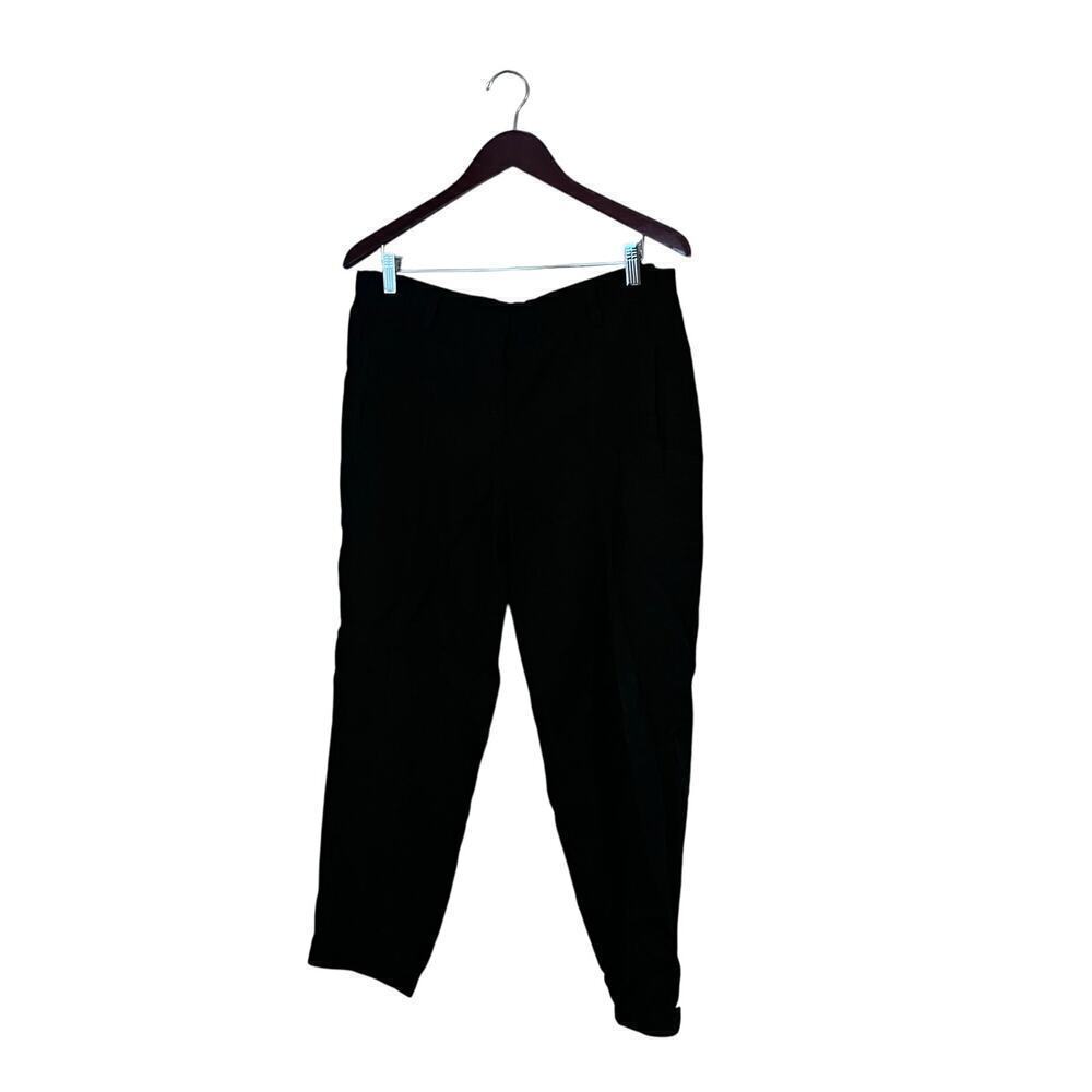 Eileen Fisher Women’s Tencel Cargo Pant Tapered Buttoned Hem Small Black Lounge